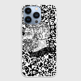 Чехол для iPhone 13 Pro с принтом QR code | Nordic Gamer в Тюмени,  |  | Тематика изображения на принте: бородатый мужчина qr code | куар код | кьюар код | мем nordic gamer | мем бородатый мужчина