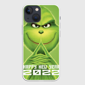 Чехол для iPhone 13 mini с принтом Зимний Гринч в Тюмени,  |  | Тематика изображения на принте: 2020 | 2021 | 2022 | америка | дед мороз | декабрь | дисней | зеленый | зима | злодей | классная | крутая | новый год | подарки | праздник | россия | январь