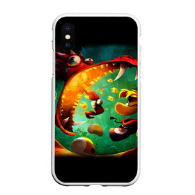 Чехол для iPhone XS Max матовый с принтом Rayman Legend в Тюмени, Силикон | Область печати: задняя сторона чехла, без боковых панелей | Тематика изображения на принте: аркада | дракон | игра | кулак | рейман