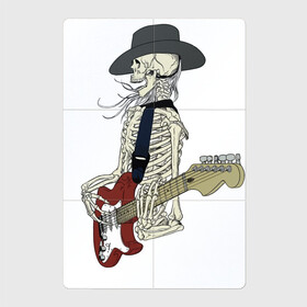Магнитный плакат 2Х3 с принтом Rock n roll is alive в Тюмени, Полимерный материал с магнитным слоем | 6 деталей размером 9*9 см | bones | fingers | guitar | hat | hype | jaw | music | rock | rock n rol | skeleton | skull | teeth | гитара | зубы | кости | музыка | пальцы | пасть | скелет | хайп | череп | шляпа