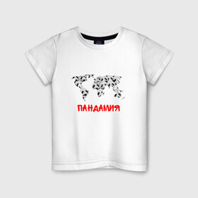 Детская футболка хлопок с принтом Мировая Пандамия в Тюмени, 100% хлопок | круглый вырез горловины, полуприлегающий силуэт, длина до линии бедер | covid | covid 19 | бамбук | ковид | ковид 19 | кунг фу панда | медведи | панда | пандамия | пандемия | самоизоляция