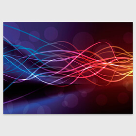 Поздравительная открытка с принтом Лучи света Spectrum в Тюмени, 100% бумага | плотность бумаги 280 г/м2, матовая, на обратной стороне линовка и место для марки
 | Тематика изображения на принте: абстрактные | волна | волна света | излучение | киберпанк | лучи | лучи света | неон | неоновые принты | призма | радуга | рисунок | свет | спектр цветов