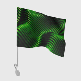 Флаг для автомобиля с принтом Волны изумрудного металла в Тюмени, 100% полиэстер | Размер: 30*21 см | абстрактные | волны | кранодар | металл | неон | светящиеся | синий | фк краснодар