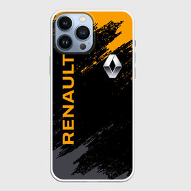 Чехол для iPhone 13 Pro Max с принтом RENAULT БРЫЗГИ КРАСОК | РЕНО в Тюмени,  |  | line | renault | reno | yellow | брызги | дорога | желтая | лайв | лайн | лайф | линия | пассион | полоса | разметка | рено | фор