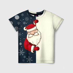 Детская футболка 3D с принтом Привет Дед Мороз в Тюмени, 100% гипоаллергенный полиэфир | прямой крой, круглый вырез горловины, длина до линии бедер, чуть спущенное плечо, ткань немного тянется | Тематика изображения на принте: 2022 | год | дед | мороз | новый | праздник | привет