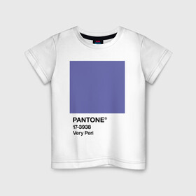 Детская футболка хлопок с принтом Цвет Pantone 2022 года - Very Peri в Тюмени, 100% хлопок | круглый вырез горловины, полуприлегающий силуэт, длина до линии бедер | pantone | very peri | violet | графический дизайн | дизайн | дизайнерский мем | дизигн | дизигнер | мем | пантон | сиреневый | фиолетовый | цвет 2022 года | цвет года | цвет пантон