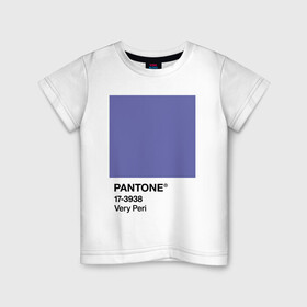 Детская футболка хлопок с принтом Цвет Pantone 2022 года - Very Peri в Тюмени, 100% хлопок | круглый вырез горловины, полуприлегающий силуэт, длина до линии бедер | Тематика изображения на принте: pantone | very peri | violet | графический дизайн | дизайн | дизайнерский мем | дизигн | дизигнер | мем | пантон | сиреневый | фиолетовый | цвет 2022 года | цвет года | цвет пантон