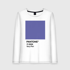 Женский лонгслив хлопок с принтом Цвет Pantone 2022 года - Very Peri в Тюмени, 100% хлопок |  | Тематика изображения на принте: pantone | very peri | violet | графический дизайн | дизайн | дизайнерский мем | дизигн | дизигнер | мем | пантон | сиреневый | фиолетовый | цвет 2022 года | цвет года | цвет пантон