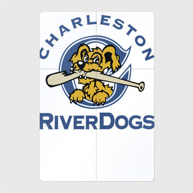 Магнитный плакат 2Х3 с принтом Charleston River Dogs в Тюмени, Полимерный материал с магнитным слоем | 6 деталей размером 9*9 см | Тематика изображения на принте: baseball | bat | dog | fangs | jaw | muzzle | team | usa | бейсбол | бита | клыки | пасть | пёс