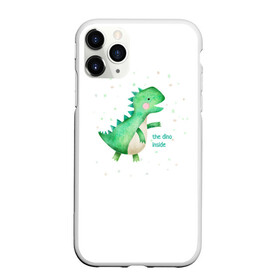 Чехол для iPhone 11 Pro матовый с принтом Dino inside в Тюмени, Силикон |  | внутри | дино | динозавр | динозавр внутри | зверь | зверь внутри | зеленый | юрский период