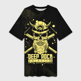 Платье-футболка 3D с принтом Deep Rock Galactic Danger Darkness Dwarves в Тюмени,  |  | deep rock galactic | miner | the driller | the engineer | the gunner | the scout | бурильщик | дворф | игры | инженер | разведчик | стрелок | шахтёр