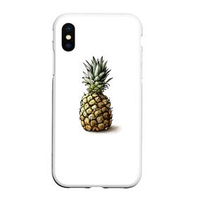 Чехол для iPhone XS Max матовый с принтом Pineapple watercolor в Тюмени, Силикон | Область печати: задняя сторона чехла, без боковых панелей | pineapple | ананас | графика | еда | рисунок | фрукт