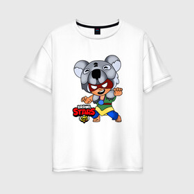 Женская футболка хлопок Oversize с принтом Koala Nita из Brawl Stars в Тюмени, 100% хлопок | свободный крой, круглый ворот, спущенный рукав, длина до линии бедер
 | brawl stars | games | koala | nita | бравл старс | игры | коала | нита | персонажи