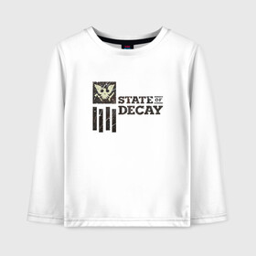 Детский лонгслив хлопок с принтом State of Decay Iron Logo в Тюмени, 100% хлопок | круглый вырез горловины, полуприлегающий силуэт, длина до линии бедер | logo | state of decay | survival horror | undead labs | загнивающий штат | зомби апокалипсис | лого | логотип | стадия разложения | стейт оф декай | эмблема