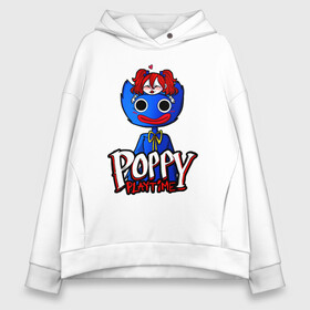 Женское худи Oversize хлопок с принтом POPPY PLAYTIME ДЕТСКАЯ ИГРА ПОППИ ПЛЕЙТАЙМ в Тюмени, френч-терри — 70% хлопок, 30% полиэстер. Мягкий теплый начес внутри —100% хлопок | боковые карманы, эластичные манжеты и нижняя кромка, капюшон на магнитной кнопке | poppy playtime | игра | монстр | плэйтайм | попи плей тайм | попи плэй тайм | попиплейтам | попиплэйтайм | поппи плейтайм | поппиплэйтайм | хагги вагги | хаги ваги | хоррор