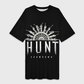 Платье-футболка 3D с принтом Колесо охоты в Тюмени,  |  | Тематика изображения на принте: game | games | hunt showdown | игра | игры