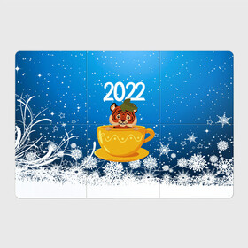 Магнитный плакат 3Х2 с принтом Тигр в кружке (Новый год 2022) в Тюмени, Полимерный материал с магнитным слоем | 6 деталей размером 9*9 см | Тематика изображения на принте: 2022 | год тигра | новый год | новый год 2022 | символ года | тигр | тигренок | тигрица | тигры