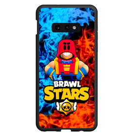 Чехол для Samsung S10E с принтом ГРОМ БРАВЛ СТАРС GROM BRAWL STARS ОГОНЬ в Тюмени, Силикон | Область печати: задняя сторона чехла, без боковых панелей | brawl | brawl stars | brawler | grom | stars | боец | бравл старс | бравлер | брол старс | гром | мобильная игра | новый | хроматик | хроматические | хроматический боец | эпич