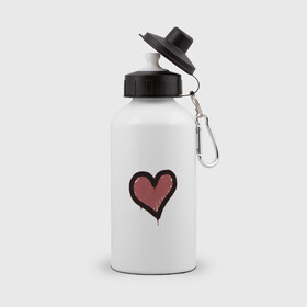 Бутылка спортивная с принтом Граффити Сердце в Тюмени, металл | емкость — 500 мл, в комплекте две пластиковые крышки и карабин для крепления | cs go | graffiti | граффити | граффити сердце | кс го
