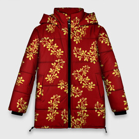 Женская зимняя куртка Oversize с принтом Золотые веточки на ярко красном фоне в Тюмени, верх — 100% полиэстер; подкладка — 100% полиэстер; утеплитель — 100% полиэстер | длина ниже бедра, силуэт Оверсайз. Есть воротник-стойка, отстегивающийся капюшон и ветрозащитная планка. 

Боковые карманы с листочкой на кнопках и внутренний карман на молнии | gold | plants | red | twigs | веточки | день влюбленных | золото | золотой | красный | любовь | новый год | подарок | праздник | растения