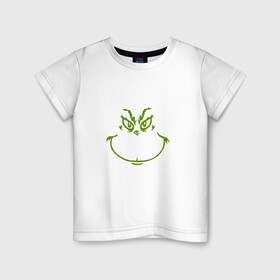 Детская футболка хлопок с принтом Гринч похититель рождества (Монстрик) в Тюмени, 100% хлопок | круглый вырез горловины, полуприлегающий силуэт, длина до линии бедер | Тематика изображения на принте: 2022 | гринч | новый год | подарок | рождества