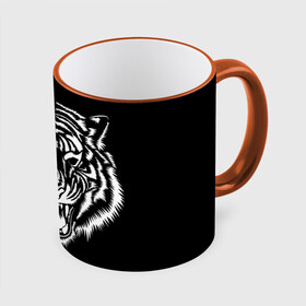 Кружка с принтом Сильный тигр в Тюмени, керамика | ёмкость 330 мл | 2022 | strong | tiger | сильный | тигр