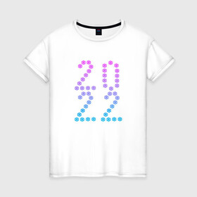 Женская футболка хлопок с принтом Новый снежный 2022 в Тюмени, 100% хлопок | прямой крой, круглый вырез горловины, длина до линии бедер, слегка спущенное плечо | 2022 | new eyar | нг | нг 22 | новогодняя одежда | новый 22 | одежда на новый год | приколы новый год | приколы с нг | с новым годом