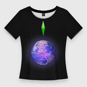 Женская футболка 3D Slim с принтом Сontrol of the Universe Sims3 в Тюмени,  |  | sims | вселенная | звезды | космос | планеты