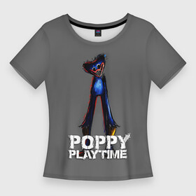 Женская футболка 3D Slim с принтом HUGGY WUGGY POPPY PLAYTIME в Тюмени,  |  | poppy playtime | игра | монстр | плэйтайм | попи плей тайм | попи плэй тайм | попиплейтам | попиплэйтайм | поппи плейтайм | поппиплэйтайм | хагги вагги | хаги ваги | хоррор
