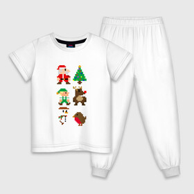 Детская пижама хлопок с принтом ВОСЬМИБИТНЫЙ НОВЫЙ ГОД в Тюмени, 100% хлопок |  брюки и футболка прямого кроя, без карманов, на брюках мягкая резинка на поясе и по низу штанин
 | 2022 | 8 | 8bit | bit | christmas | cold | deer | klaus | merry | new | santa | snow | snowman | winter | year | восьмибитный | год | дед | елка | зима | клаус | мороз | новый | олень | рождество | санта | снег | снеговик | холод
