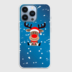 Чехол для iPhone 13 Pro с принтом Олень с подарком зимний в Тюмени,  |  | 2022 | happy new year | merry christmas | год тигра | зима близко | нг | новогодний | новогодняя символика | новый год | новый год 2022 | олень | рождество | символ 2022 года | снег | снежинки