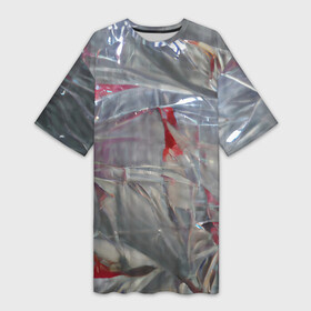 Платье-футболка 3D с принтом Кровавая пленка в Тюмени,  |  | dexter | halloween | декстер | косплей | костюм | кровь | пленка | хелоуин