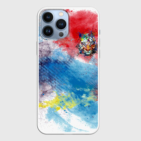 Чехол для iPhone 13 Pro Max с принтом Красочный лев на цветном облаке в Тюмени,  |  | животные | краски | красочно | лев | радуга