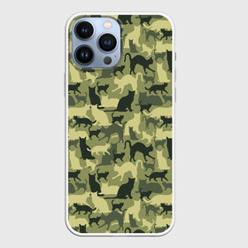 Чехол для iPhone 13 Pro Max с принтом Камуфляж из Кошек в Тюмени,  |  | camouflage | cat | kitty | military camouflage | pussy | барсик | военный камуфляж | год кота | год кошки | животное | зверь | камуфляж | киска | кот | котофей | котяра | кошечка | кошка | маскировка | милитари | мурзик