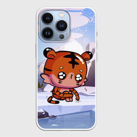 Чехол для iPhone 13 Pro с принтом Грустный тигр на зимнем фоне в Тюмени,  |  | 2022 | год тигра | новый год | новый год 2022 | символ года | тигр | тигренок | тигрица | тигры