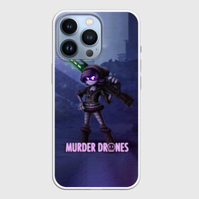 Чехол для iPhone 13 Pro с принтом MURDER DRONES UZI   ДРОНЫ УБИЙЦЫ в Тюмени,  |  | Тематика изображения на принте: murder drones | murder drones pilot | pilot | uzi | мультфильм
