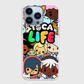 Чехол для iPhone 13 Pro с принтом Toca Life персонажи из игры в Тюмени,  |  | Тематика изображения на принте: toca boca | toca life | детская игра | игра | лого | логотип | персонажи | прикоснуться ко рту | тока бока