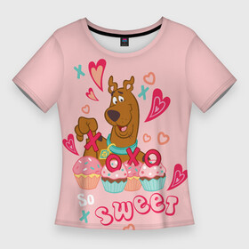 Женская футболка 3D Slim с принтом XoXo So Sweet в Тюмени,  |  | 14 февраля | scooby | scooby doo | statwb | valentine | valentines | валентин | влюблён | влюблённые | день валентина | день влюблённых | любвоная | любовь | мульт | мультики | мультфильм | св валентин | скуби | скуби ду