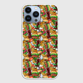 Чехол для iPhone 13 Pro Max с принтом Быстрое Питание и Напитки в Тюмени,  |  | burger | cheeseburger | fast food | hamburger | hot dog | pizza | блюдо | бургер | быстрое питание | гамбургер | еда | жратва | завтрак | картошка фри | кола | корм | кушанье | макдоналдс | обед | перекус | пицца | пища | повар