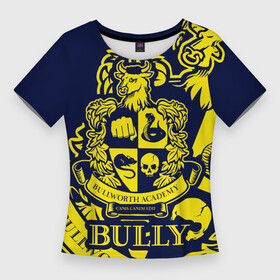 Женская футболка 3D Slim с принтом Bully, Bullworth Academy в Тюмени,  |  | bullworth academy | bully | canis canem edit | академия буллворта | булворт | булли | игры