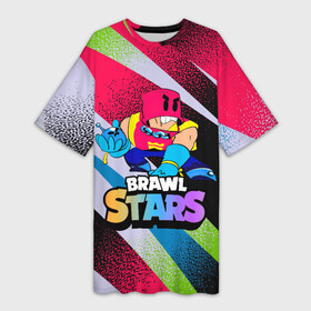 Платье-футболка 3D с принтом GROM BRAWLSTARS ART в Тюмени,  |  | brawl | brawl stars | brawlstars | grom | бравлстарс | гром