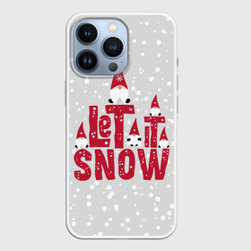 Чехол для iPhone 13 Pro с принтом Let it snow   пусть идет снег в Тюмени,  |  | christmas | gnomes | let it snow | new year | red caps | winter | гномы | зима | красные колпаки | новый год | пусть идет снег | рождество