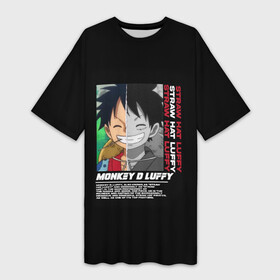 Платье-футболка 3D с принтом MONKEY D LUFFY POSTER в Тюмени,  |  | anime | luffi | lufi | manga | one piece | samurai | wano ван пис | zoho | zoro | асура | ашура | большой куш | ванпис | вон пис | зоро | зохо | корабль | король пиратов | луфи | луффи | манга | манки д луффи | пират | ророноа | самурай