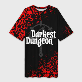 Платье-футболка 3D с принтом DARKEST DUNGEON DEATH SKULL PATTERN в Тюмени,  |  | abomination | antiquarian | arbalest | bounty hunter | colour of madness | crimson court | crusader | darkest dungeon | game | grave robber | hellion | highwaym | logo | roguelike | shieldbreaker | the shieldbreaker | игра | лого | лог