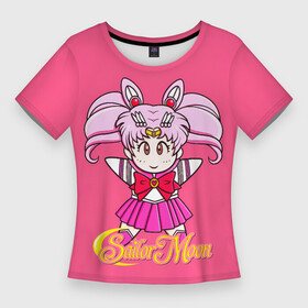 Женская футболка 3D Slim с принтом Сейлор Мун в розовом  Sailor Moon в Тюмени,  |  | sailor moon | аниме | банни цукино | вечная сейлор мун | войны в мотросках | луна в мотроске | лунная призма | манга | неокоролева серенити | сейлор космос | сейлор мун | сейлормун | супер 