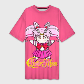 Платье-футболка 3D с принтом Сейлор Мун в розовом  Sailor Moon в Тюмени,  |  | sailor moon | аниме | банни цукино | вечная сейлор мун | войны в мотросках | луна в мотроске | лунная призма | манга | неокоролева серенити | сейлор космос | сейлор мун | сейлормун | супер 