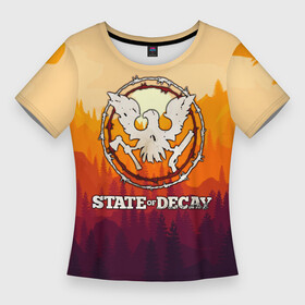 Женская футболка 3D Slim с принтом State of Decay  Логотип в Тюмени,  |  | Тематика изображения на принте: state of decay | загнивающий штат | зомби апокалипсис | состояние распада | стейт оф дикей