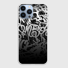 Чехол для iPhone 13 Pro Max с принтом GRAFFITI WHITE TAGS   ГРАФФИТИ в Тюмени,  |  | gradient | graffiti | tags | градиент | граффити | каллиграфия | надписи | теги | тегинг | узор