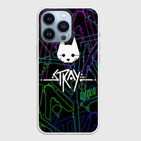 Чехол для iPhone 13 Pro с принтом Stray   бродяга в Тюмени,  |  | adventure | cat | computer game | emblem | inscription | kitten | logo | lost | neon text | stray | tramp | бродяга | заблудший | компьютерная игра | кот | котёнок | логотип | надпись | неоновый текст | приключения | эмблема