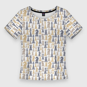 Женская футболка 3D Slim с принтом Шахматы (фигуры) в Тюмени,  |  | 64 клетки | chess | анатолий карпов | владимир крамник | гари каспаров | гроссмейстер | игра | капабланка | король | ладья | математика | михаил ботвинник | мозг | мысль | пешка | разум | ферзь